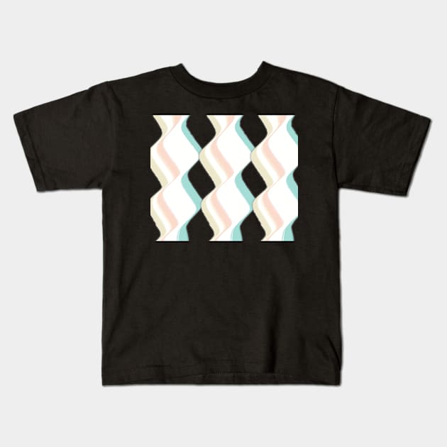 Beige Waves | Digital Illustration Kids T-Shirt by cherdoodles